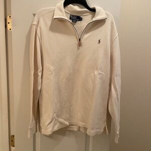 Ralph Lauren Cream Zip Up Sweater Soft Knit